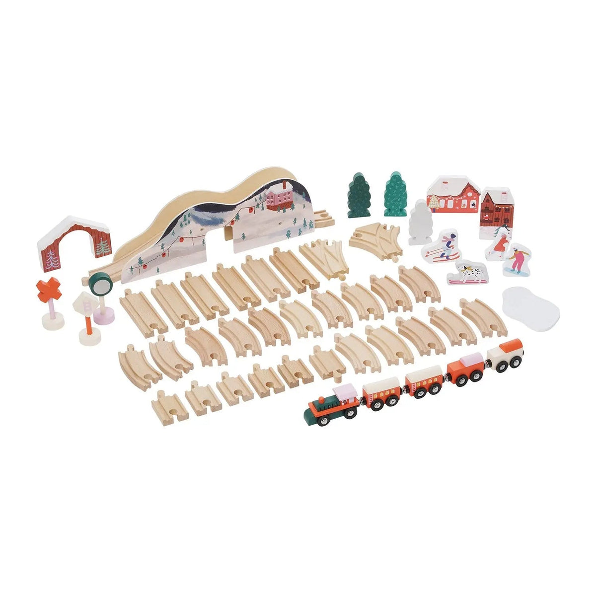 Wooden Toy Train Set