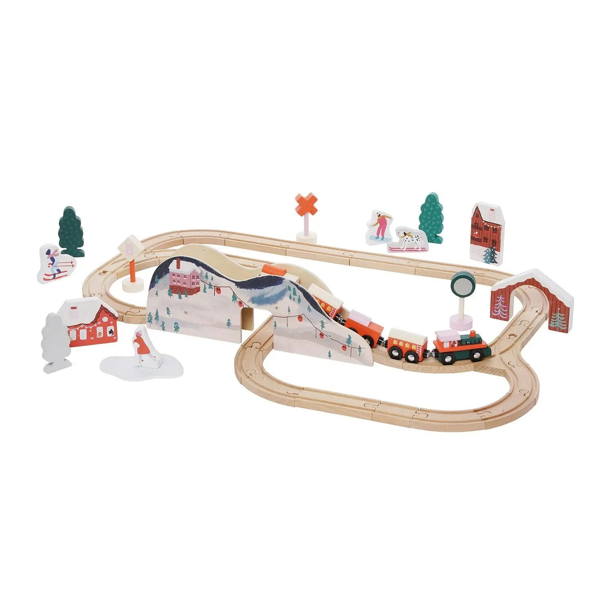 Wooden Toy Train Set