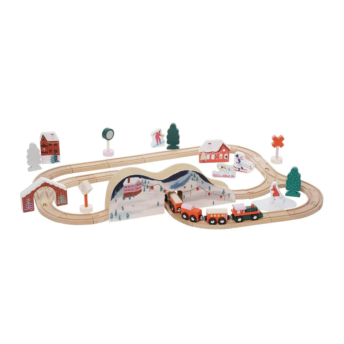 Wooden Toy Train Set