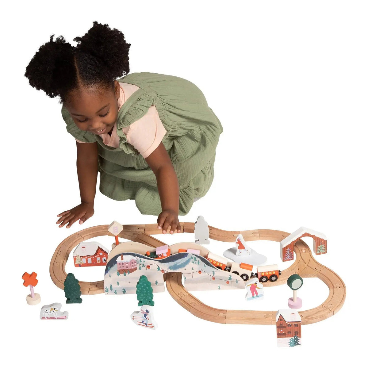 Wooden Toy Train Set