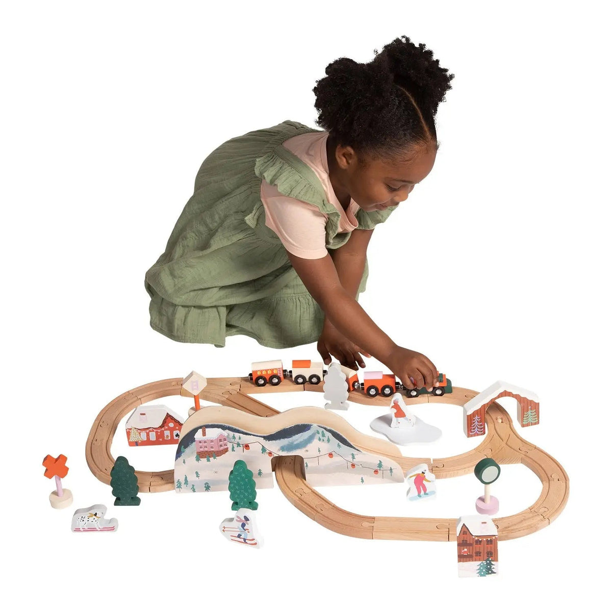 Wooden Toy Train Set